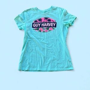 Guy Harvey Teal and Pink Graphic Tee ( M )